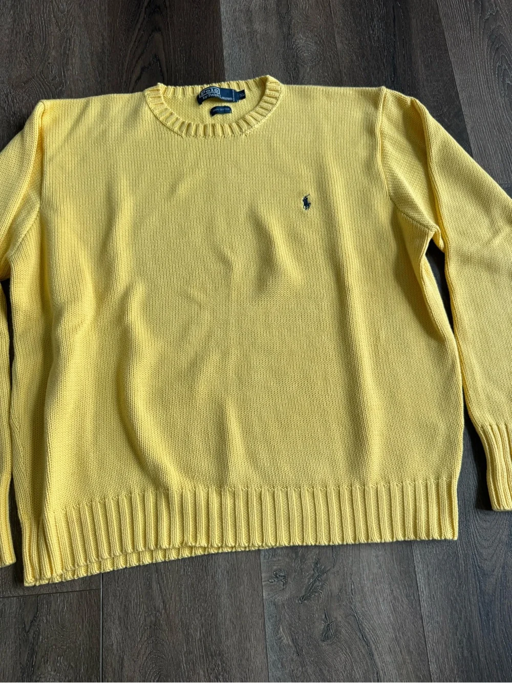 Polo by Ralph Lauren Men’s Yellow Crewneck Cotton Sweater Size XL